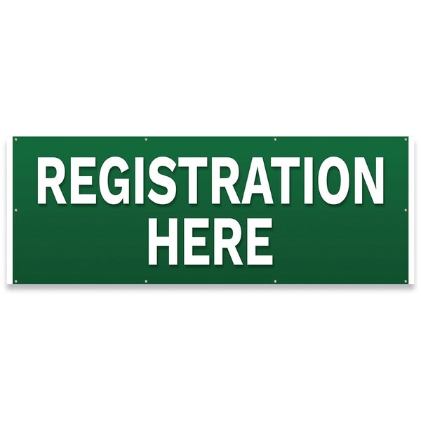Registration Here Banner Concession Stand Food Truck Single Sided